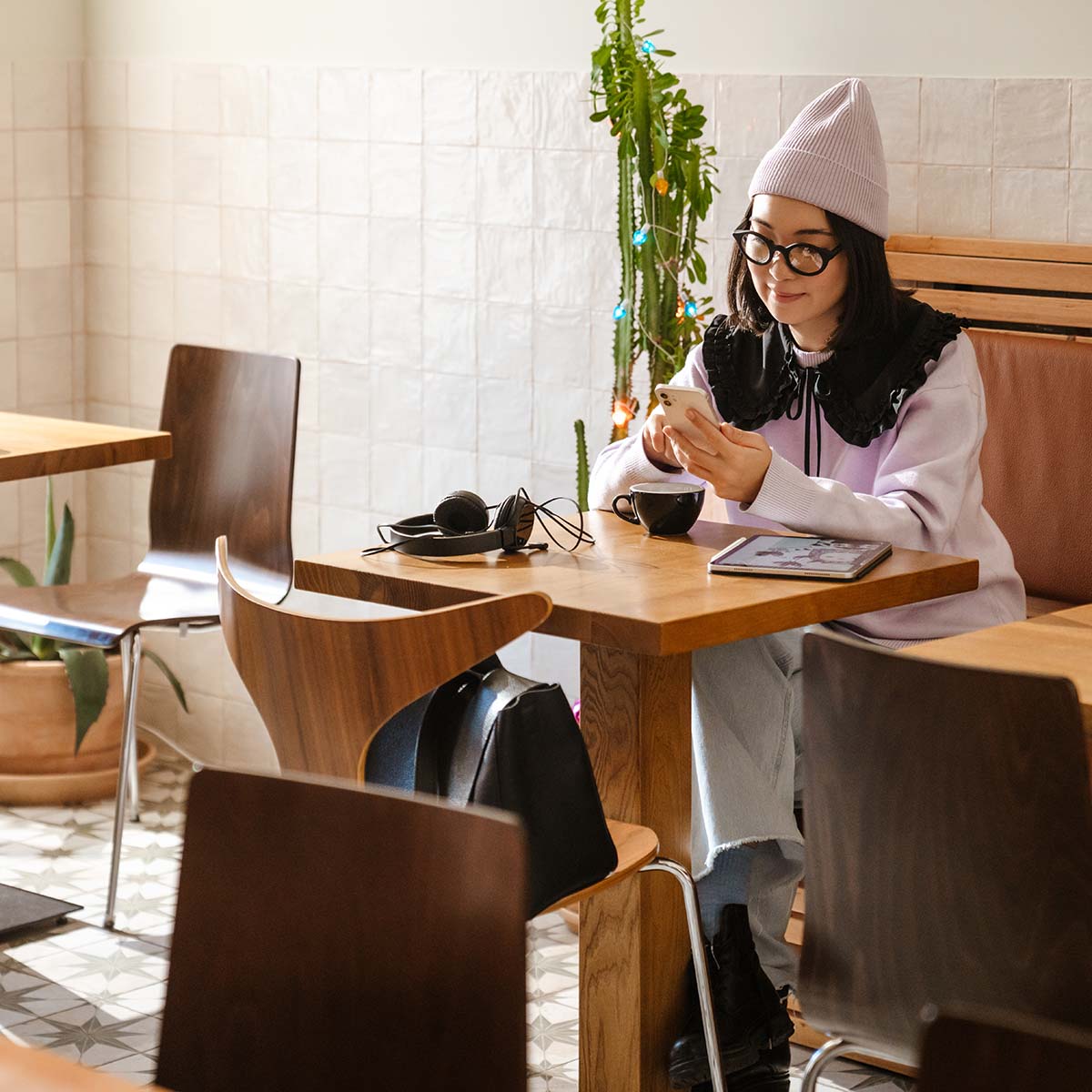 Asian Woman with Coffee